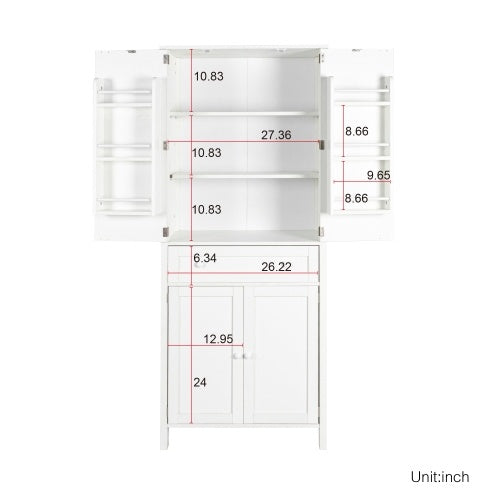 70.87Tall Kitchen Pantry, Storage Cabinet , Kitchen Cabinet , Drawer And Adjustable Shelves,