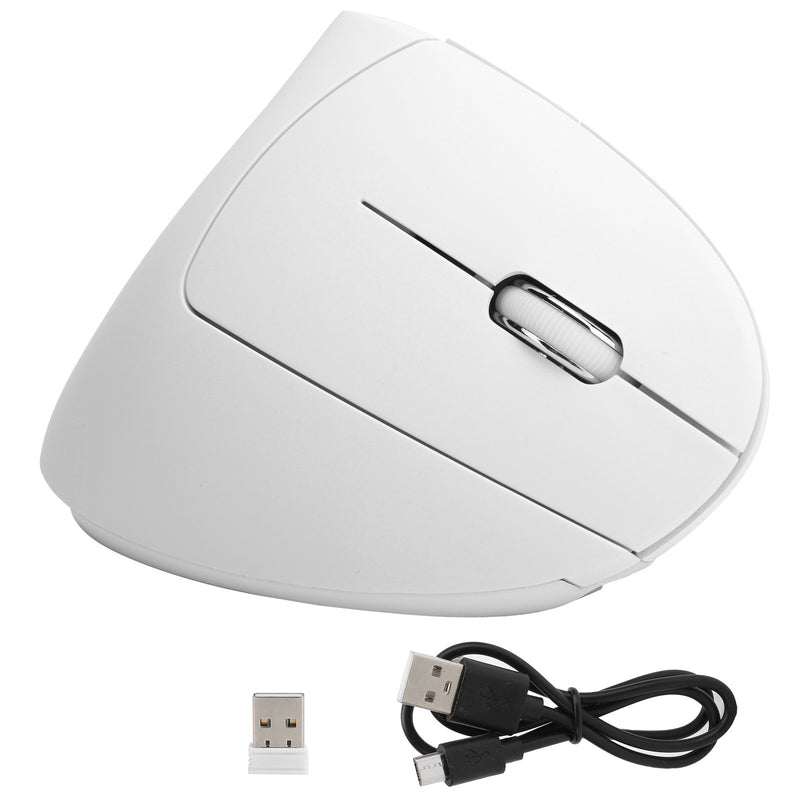 Vertical Mouse USB Wireless Office Gaming Rechargeable Computer Accessories H1 2.4GWhite