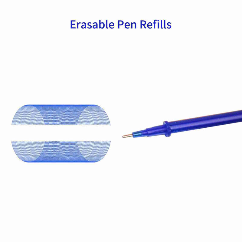 100 Pieces Blue Ink Erasable Gel Ink Pen Refills Fine Point 0.5mm Replacement Gel Pen Refills for Erasable Pens Office School Writing Stationery Supplies