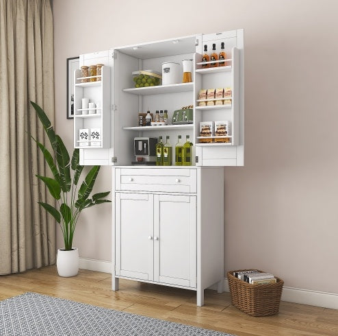 70.87Tall Kitchen Pantry, Storage Cabinet , Kitchen Cabinet , Drawer And Adjustable Shelves,