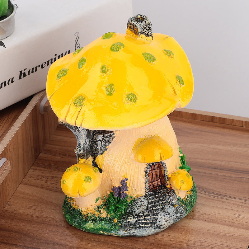 1Pc Mushroom House Sculpture Lawn Garden Art Decoration Courtyard Patio Ornaments